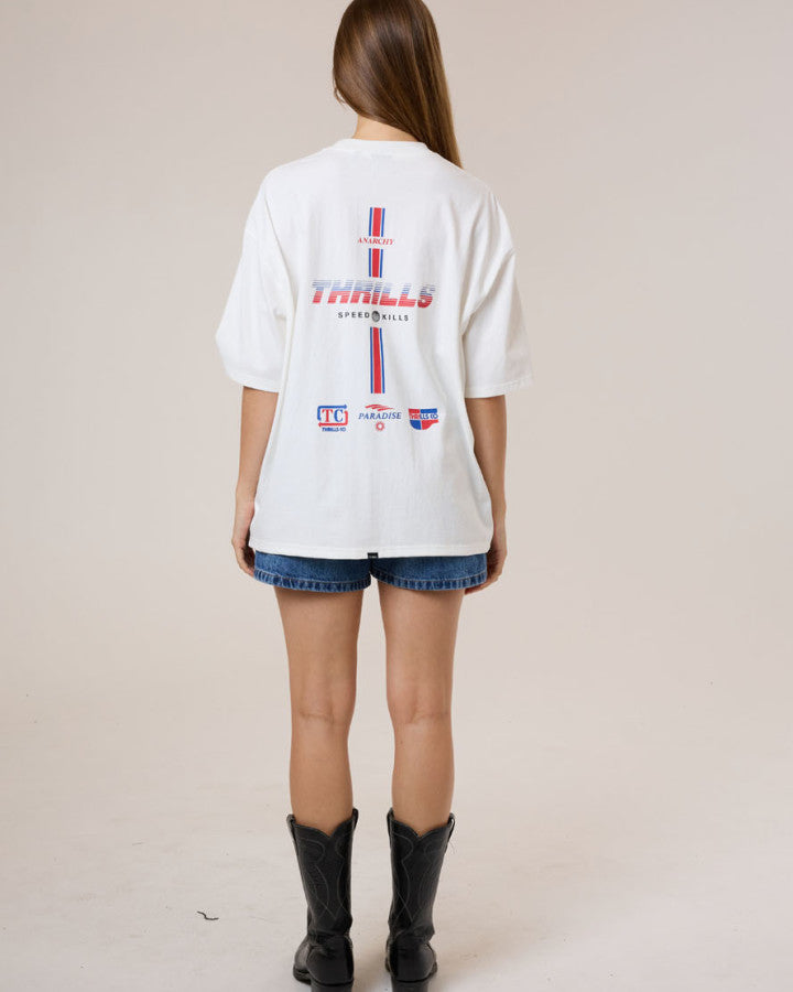 Thrills Anarchy In Paradise Oversized Tee - Dirty White in Dirty White