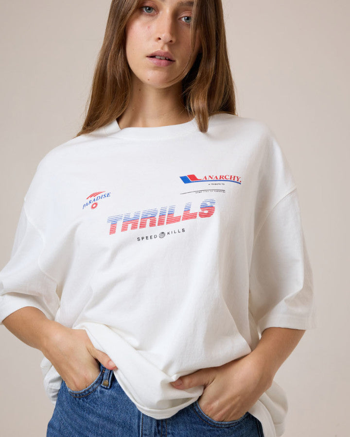 Thrills Anarchy In Paradise Oversized Tee - Dirty White in Dirty White