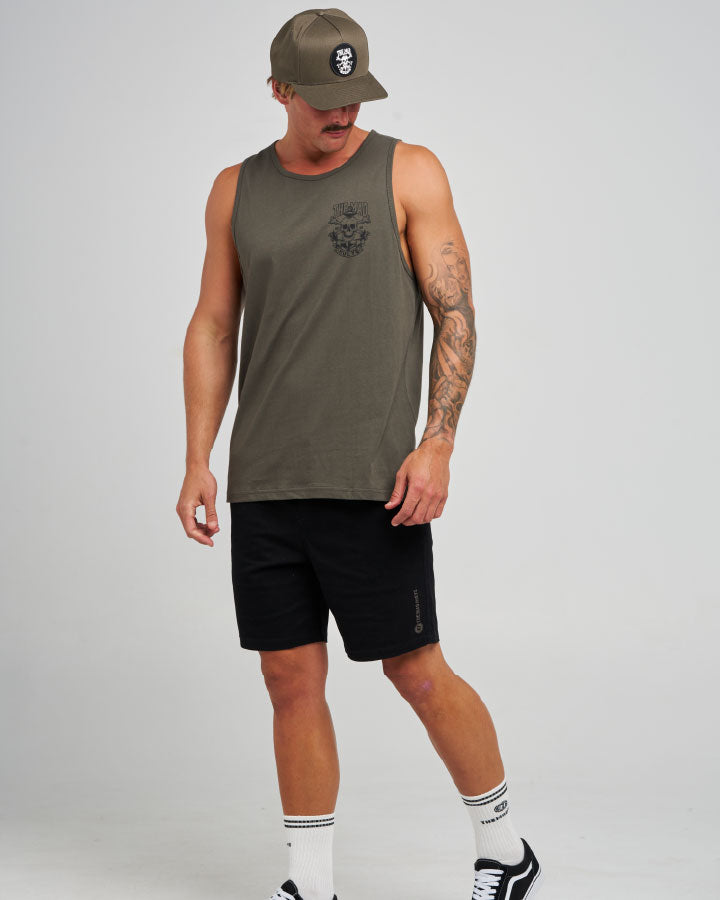 The Mad Hueys Anchor Skull | Tank in CHARCOAL