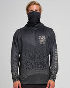 The Mad Hueys Anchor Skull | Upf 50+ Hooded Mask Fishing Jersey in OLIVE