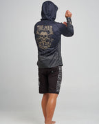 The Mad Hueys Anchor Skull | Upf 50+ Hooded Mask Fishing Jersey in OLIVE