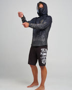 The Mad Hueys Anchor Skull | Upf 50+ Hooded Mask Fishing Jersey in OLIVE