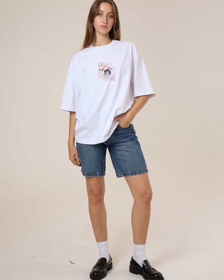 Thrills Appreciation Oversized Tee - White in White