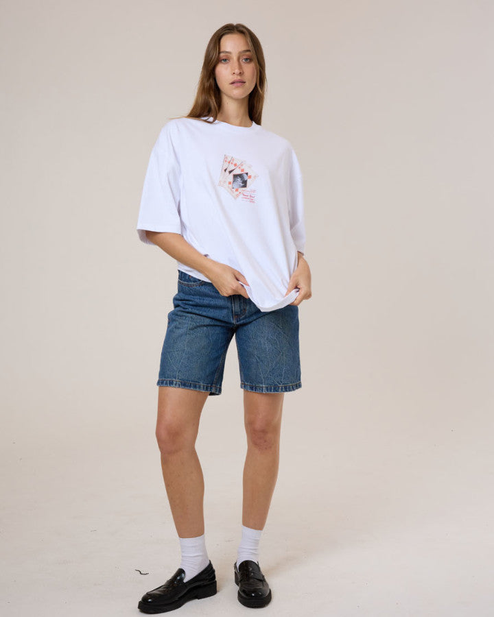 Thrills Appreciation Oversized Tee - White in White