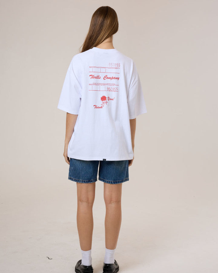 Thrills Appreciation Oversized Tee - White in White