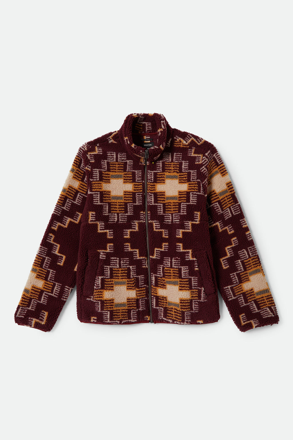 Brixton Arctic Fleece Mock Neck Jkt in LIGHT CABERNET