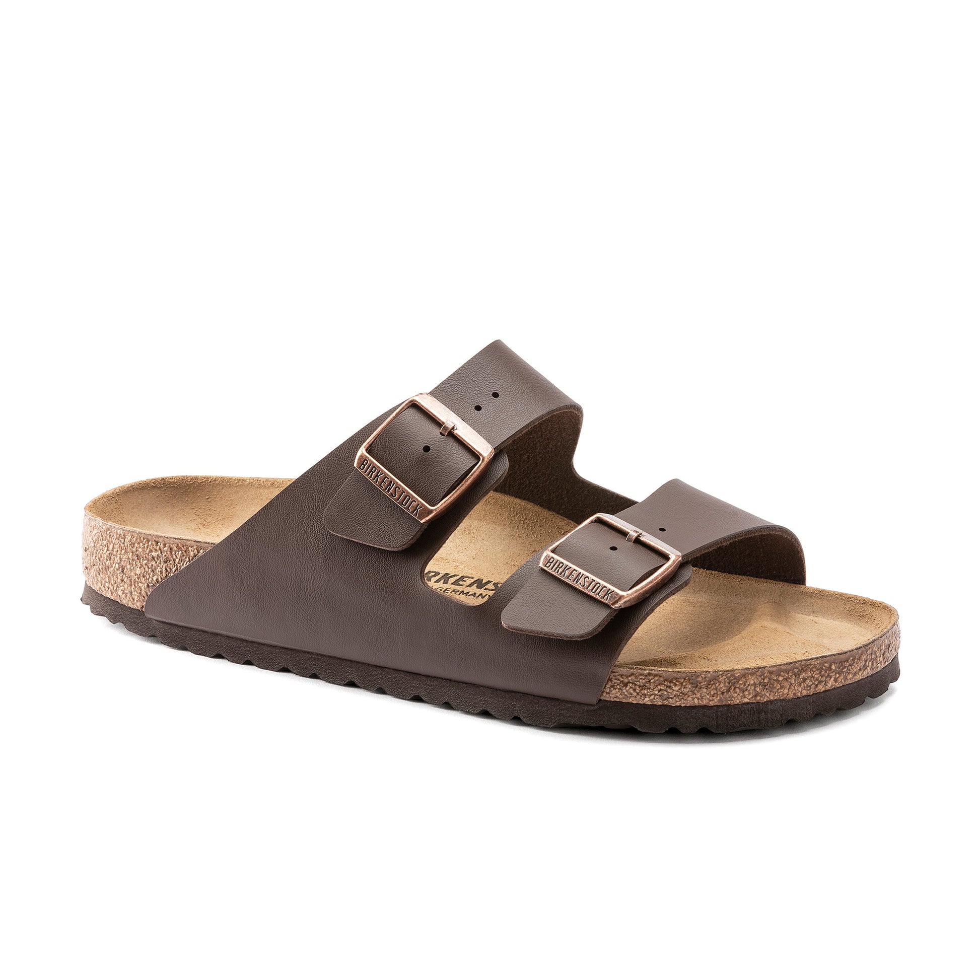 Birkenstock Arizona Dark Brown Birko-Flor Narrow in Arizona Dark Brown