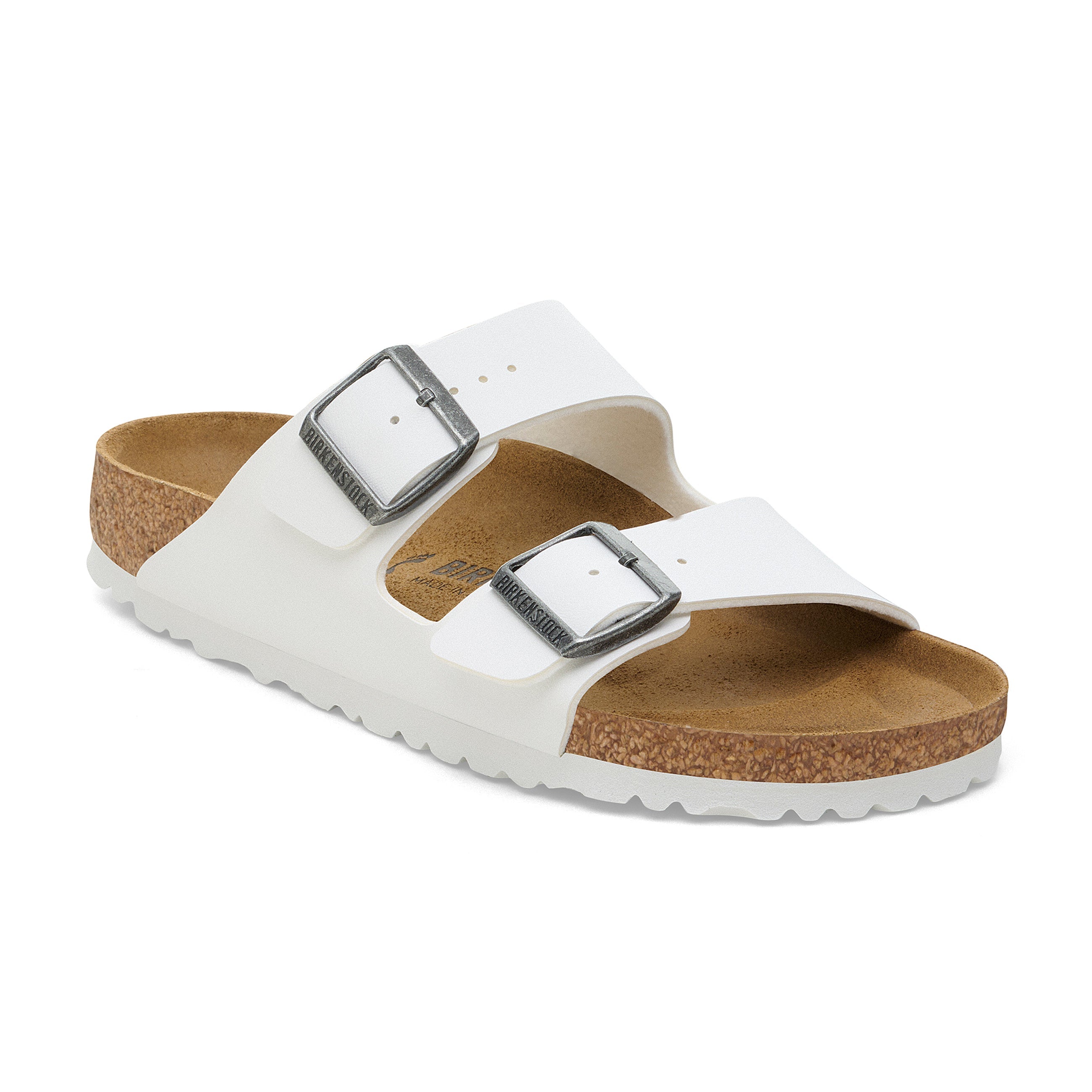 Birkenstock Arizona White Birko-Flor Narrow in Arizona White Birko-Flor