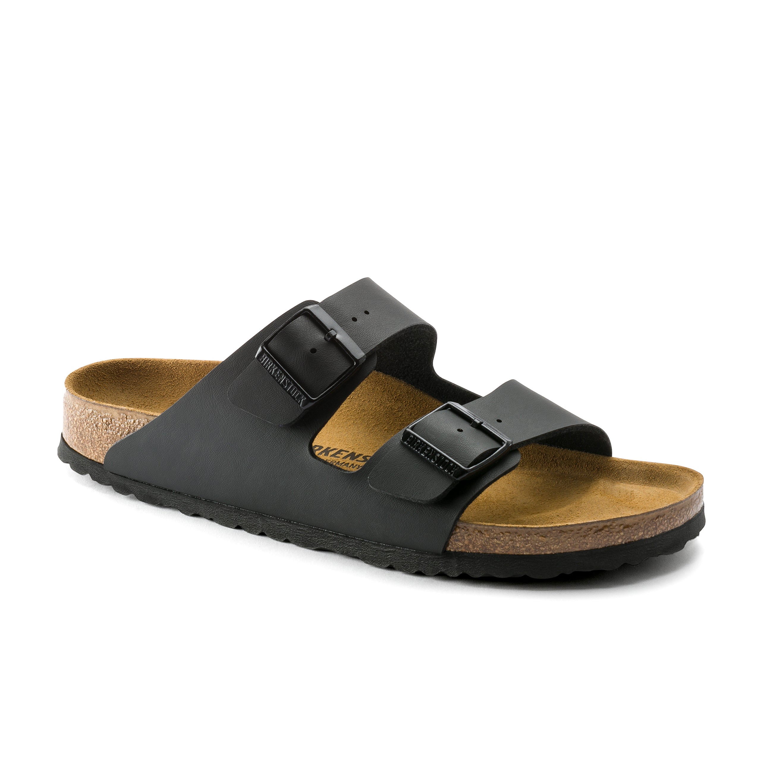 Birkenstock Arizona Black Birko-Flor Narrow in Arizona Black Birko-Flor