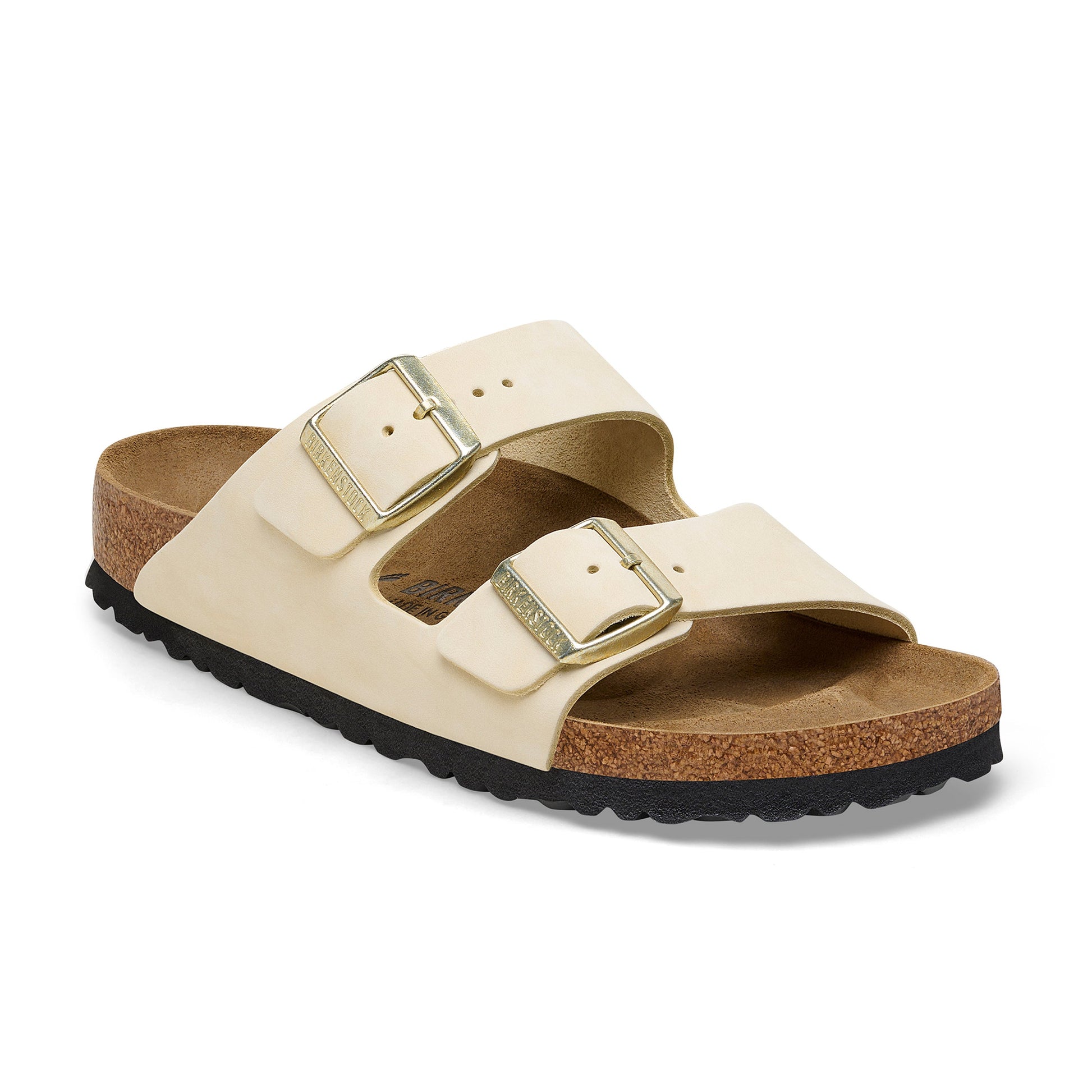 Birkenstock Arizona Ecru Nubuck Leather Regular in Arizona Ecru Nubuck