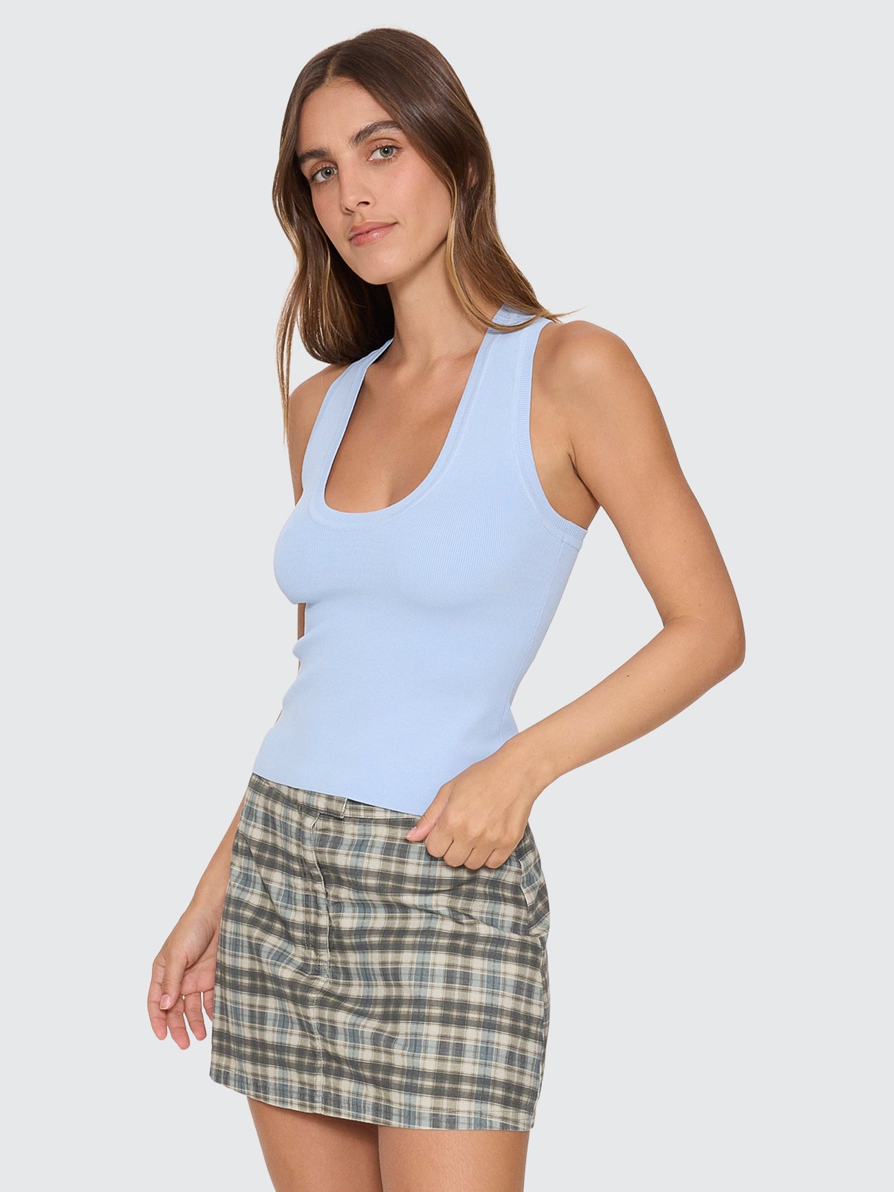 Thrills Co Astra Knit Tank - Placid Blue in Placid Blue