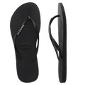 Havaianas Slim Metal Logo Black/Silver in Black/Silver