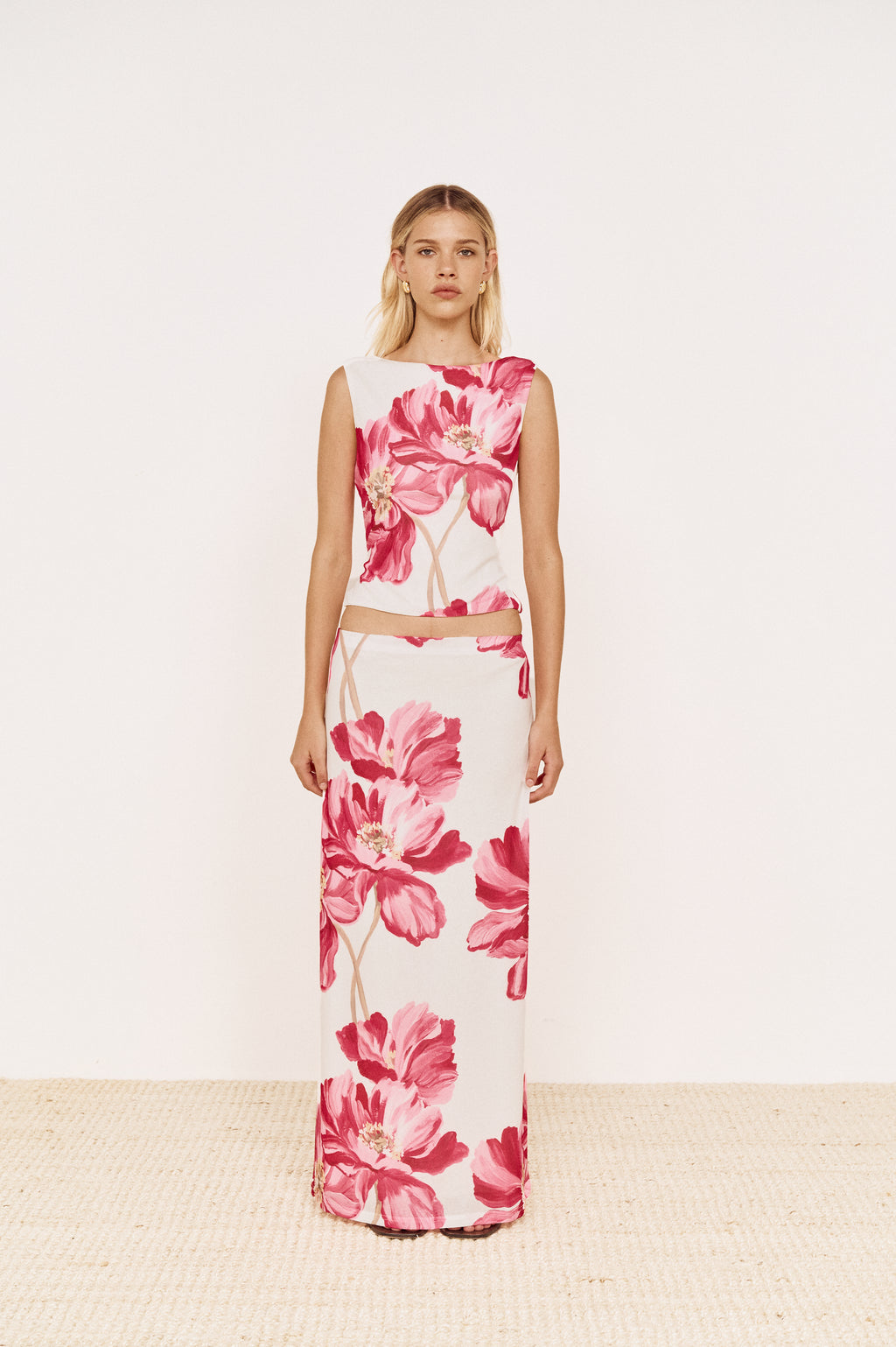 Minkpink CHLOE MESH SKIRT in ROSE FLORAL