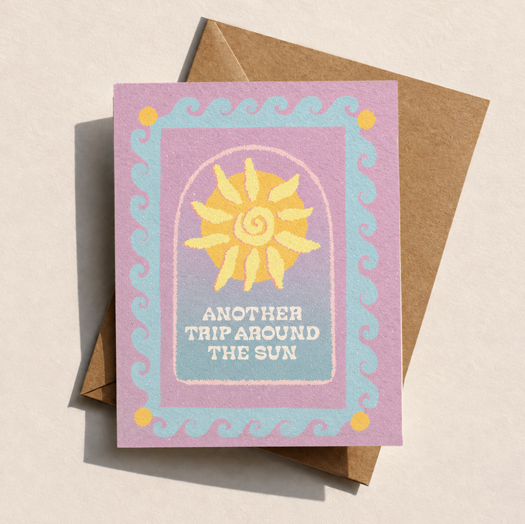 Birthday sun card | Another trip around the sun | Beach card
