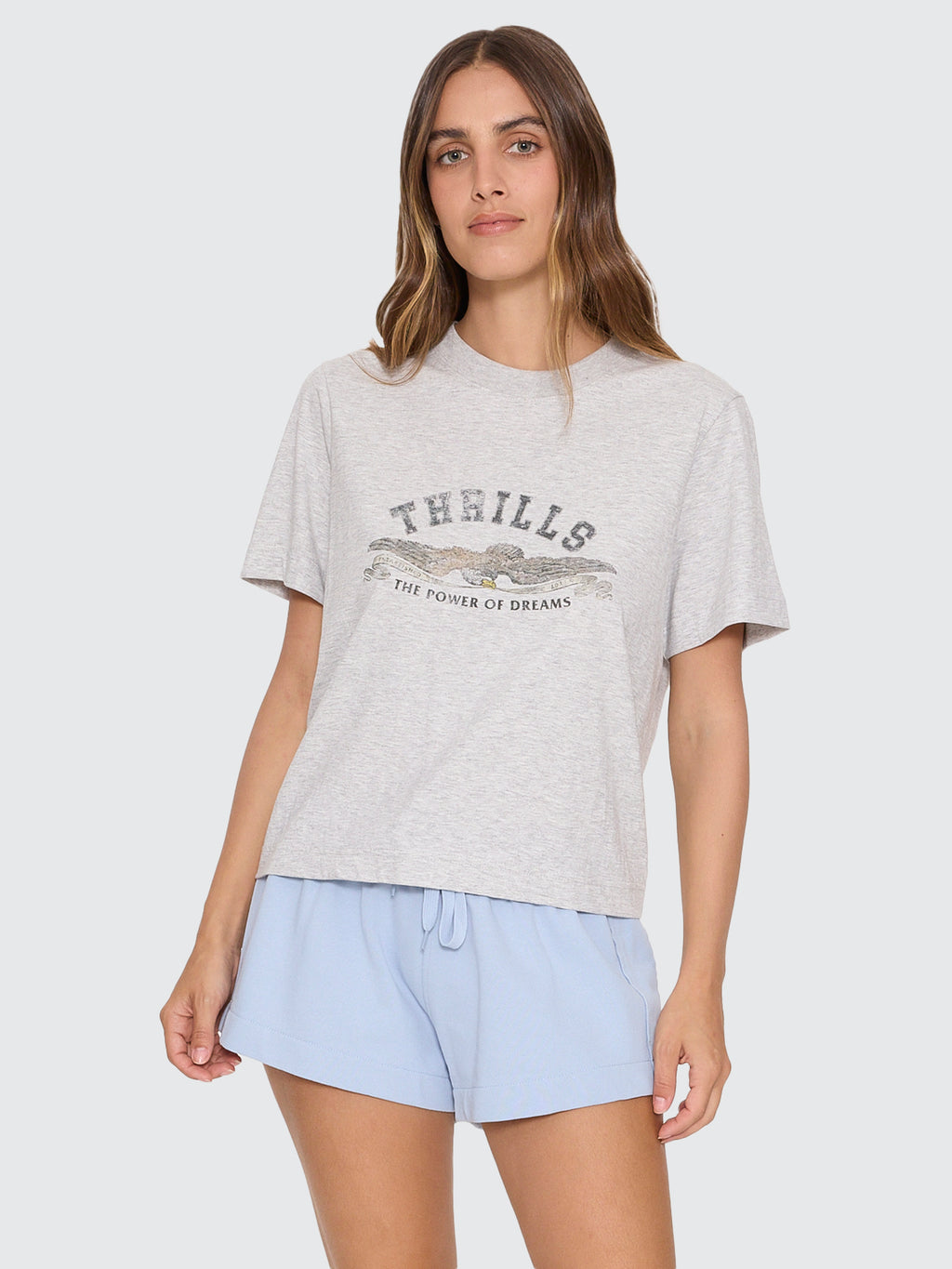 Thrills Co The Power of Dreams Essential Tee - Snow Marle in Snow Marle