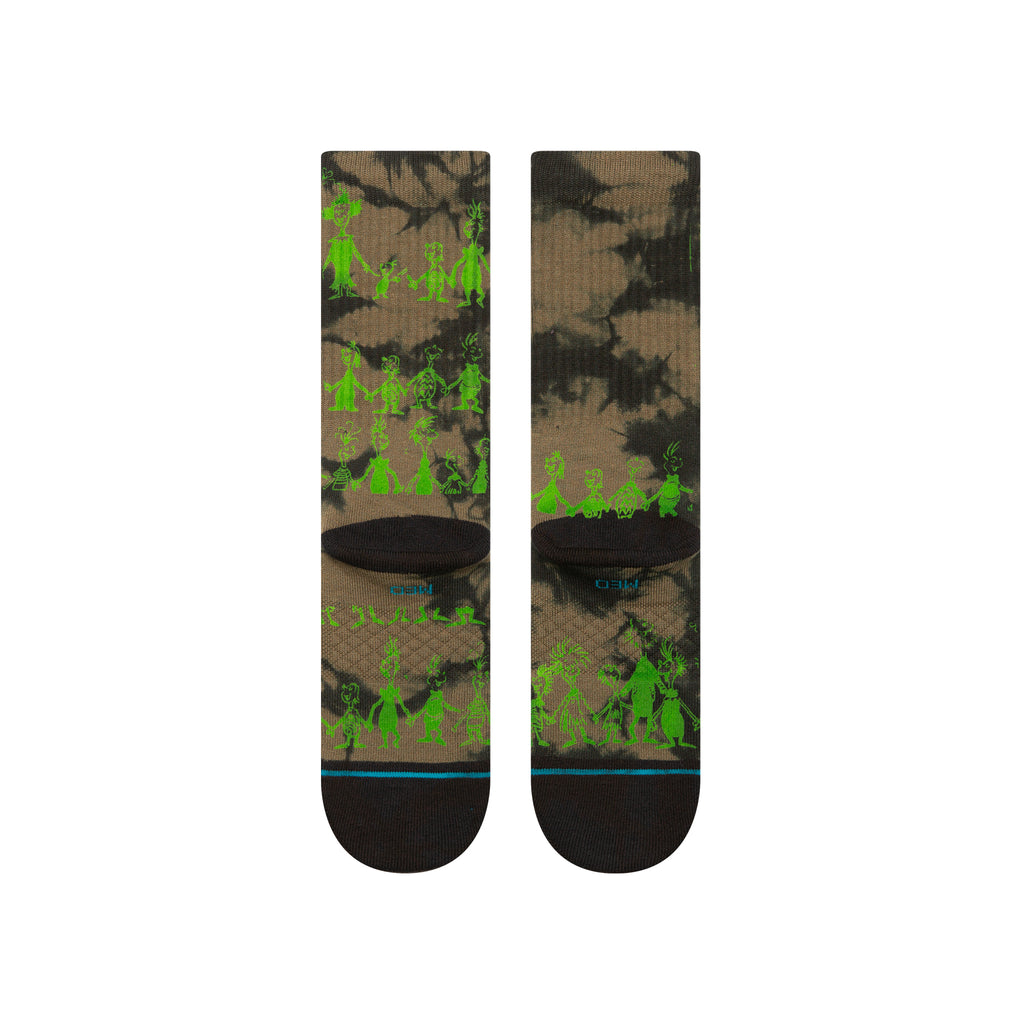 Stance THE GRINCH CREW SOCKS - DOWN IN WHOVILE in BLACK