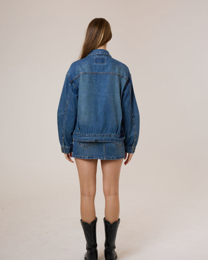 Thrills Bailey Jacket - Vanish Mid Blue in Vanish Mid Blue