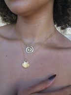 Malakai The Label Sun Shell Necklace in 18k Gold in Default Title