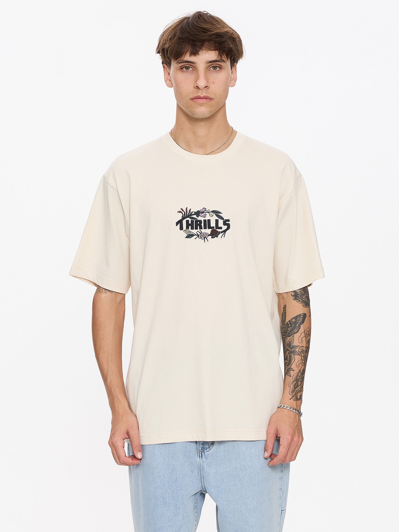 Thrills Co Beauty Around Us Oversize Fit Tee - Unbleached in Unbleached