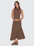 Thrills Co Best Of Luck Sienna Midi Skirt - Cocoa in Cocoa