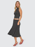 Thrills Co Best Of Luck Tank - Black Cream Stripe in Black Cream Stripe