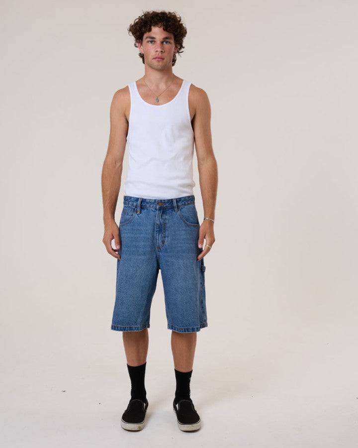 Thrills Big Slacker Denim Short - Stoned Blues in Stoned Blues
