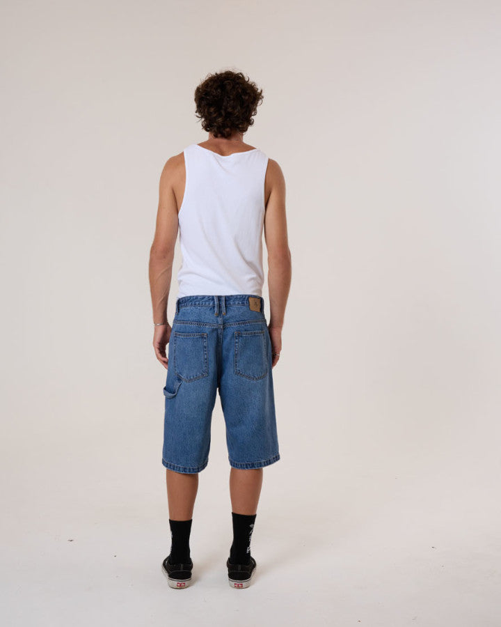 Thrills Big Slacker Denim Short - Stoned Blues in Stoned Blues