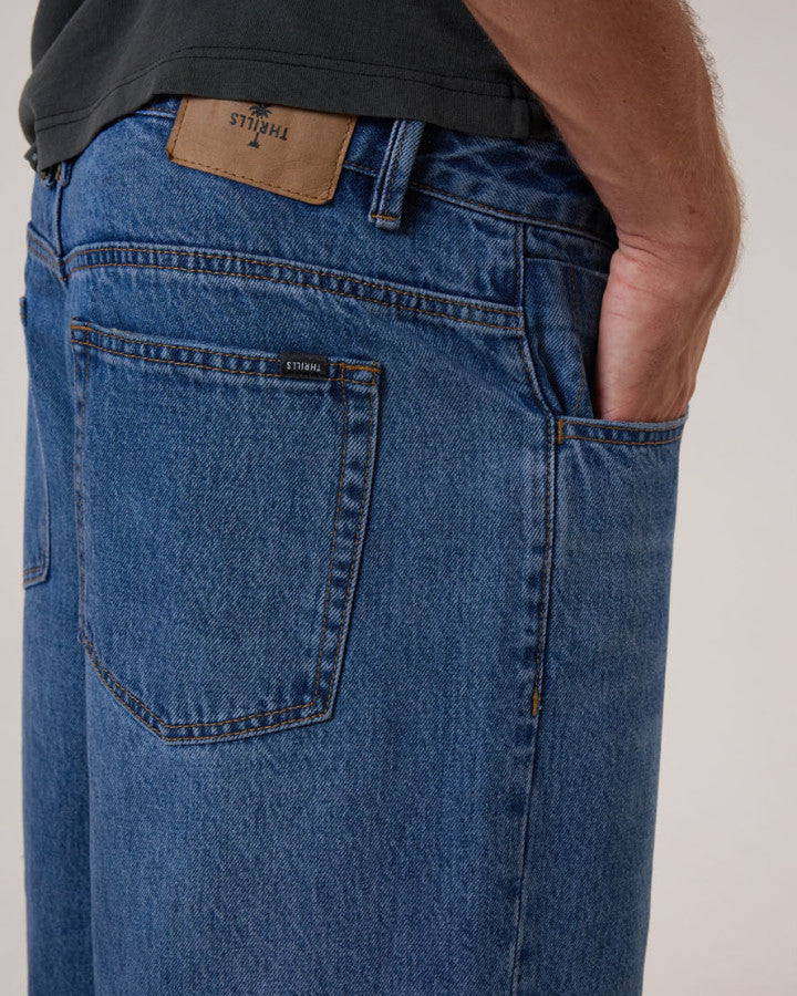 Thrills Big Slacker Denim Short - Stoned Blues in Stoned Blues