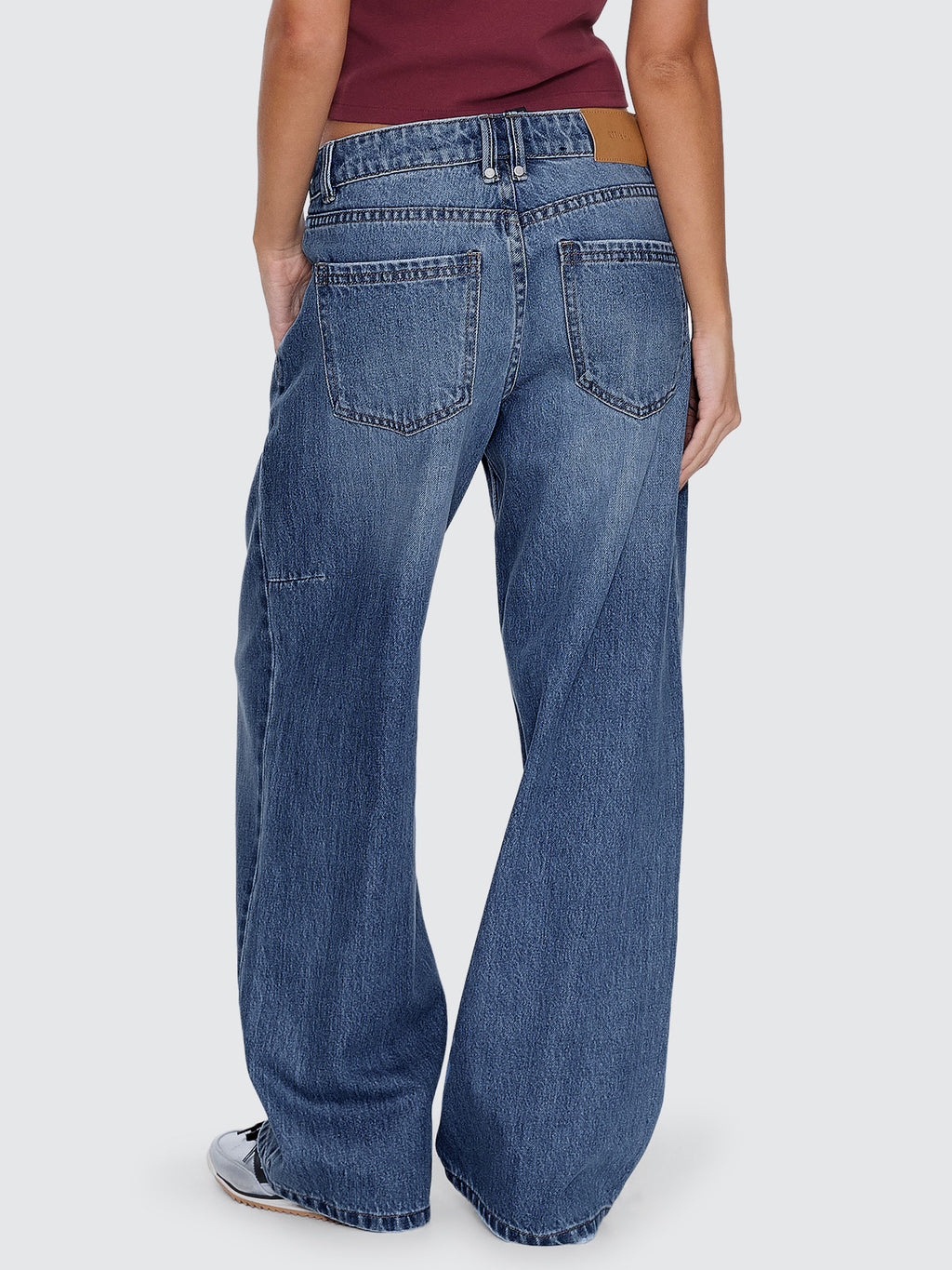 Thrills Co Billie Low Rise Baggy Jean - Darker Dust Blue in Darker Dust Blue