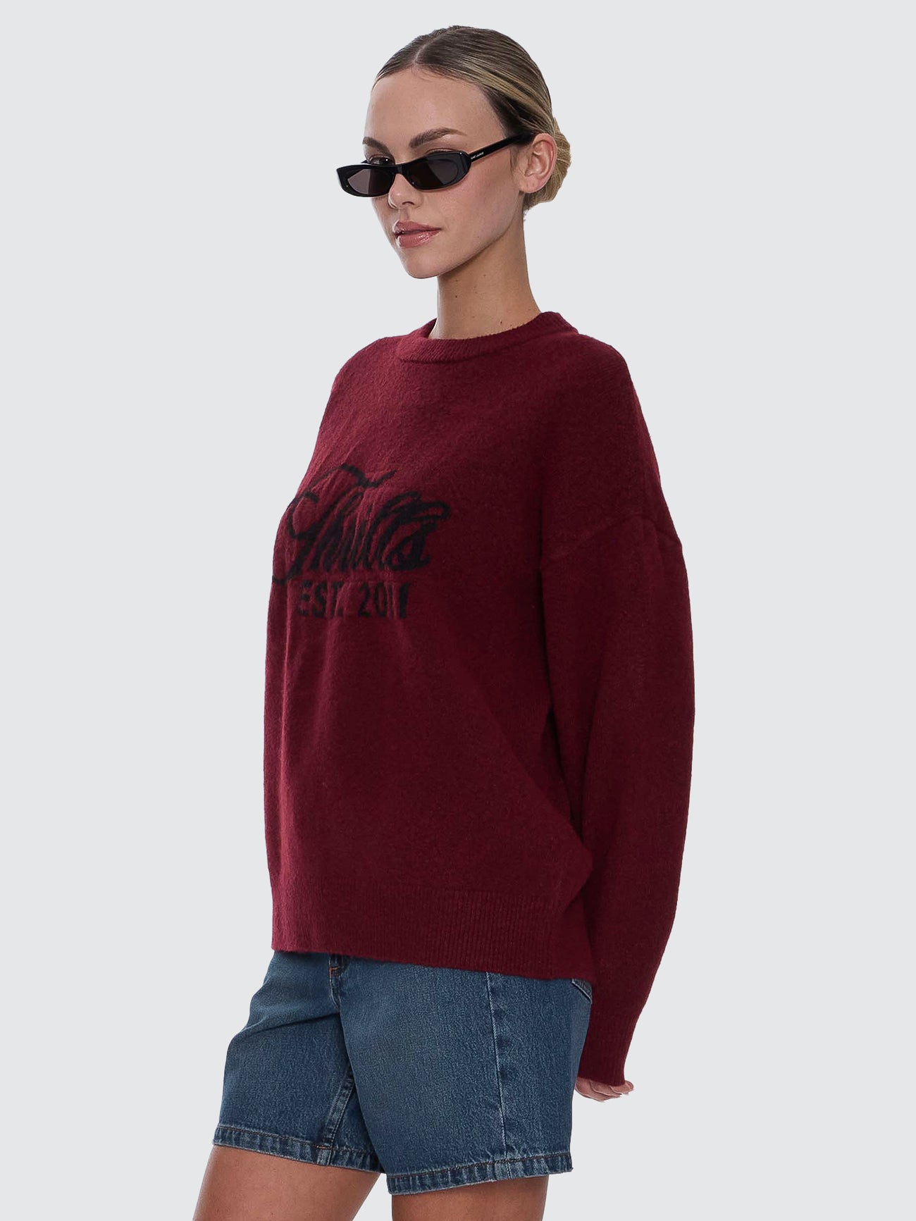 Thrills Co Bloodlines Knit Sweater - New Maroon in New Maroon