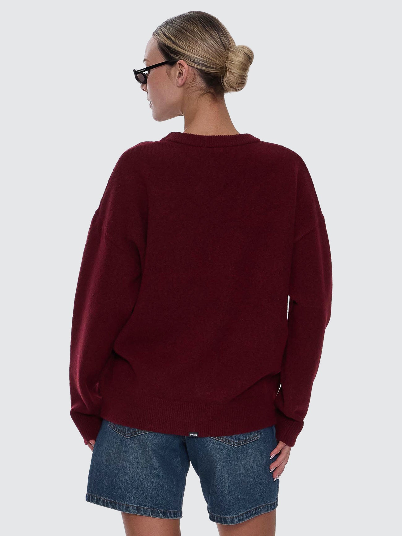 Thrills Co Bloodlines Knit Sweater - New Maroon in New Maroon