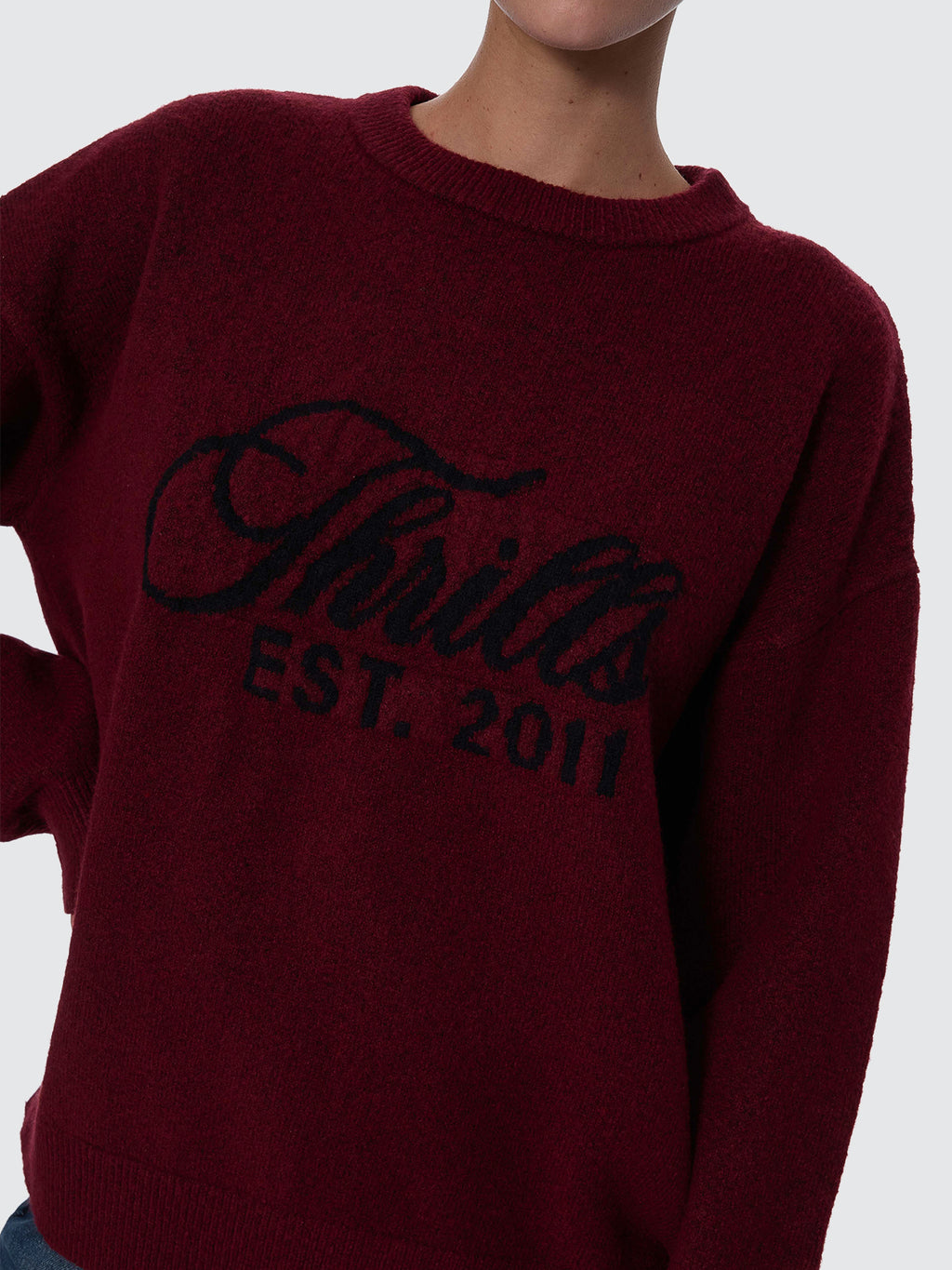 Thrills Co Bloodlines Knit Sweater - New Maroon in New Maroon