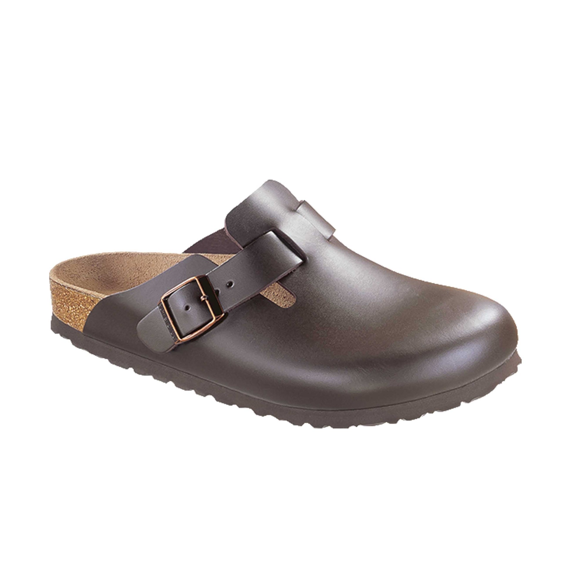 Birkenstock Boston Dark Brown Smooth Leather Narrow in Boston Dark Brown
