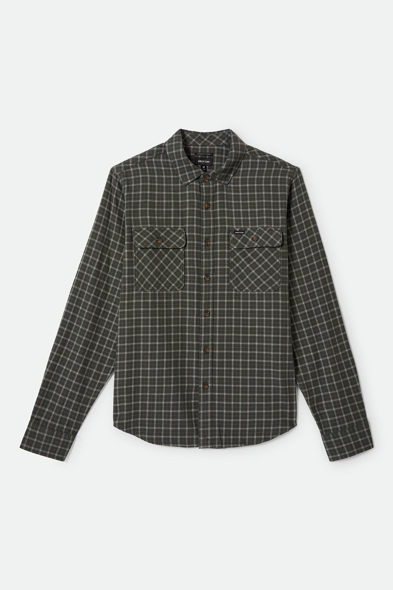 Brixton Bowery Lw Ultra Flannel in IVY GREEN/WHITECAP
