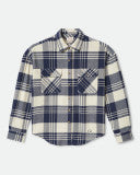 Brixton Bowery W Classic Flannel in AZURE BLUE/WHITECAP PLAID