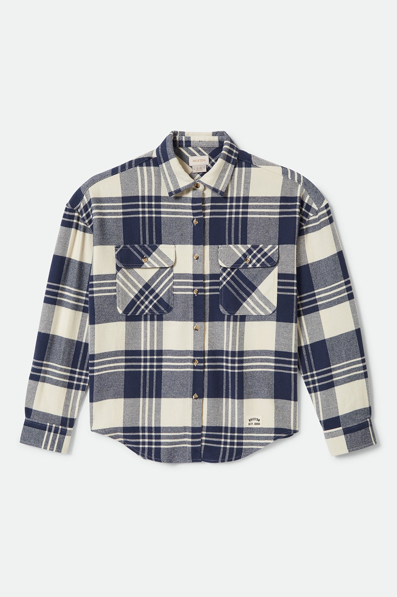 Brixton Bowery W Classic Flannel in AZURE BLUE/WHITECAP PLAID