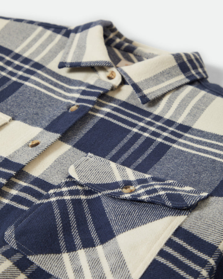 Brixton Bowery W Classic Flannel in AZURE BLUE/WHITECAP PLAID