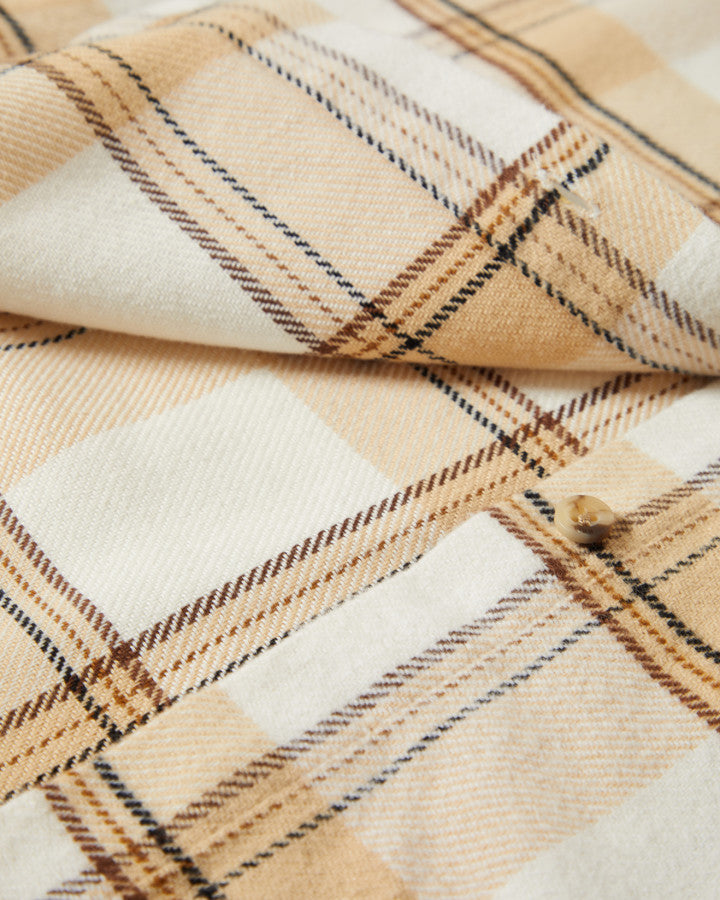 Brixton Bowery W Classic Flannel in AZURE BLUE/WHITECAP PLAID