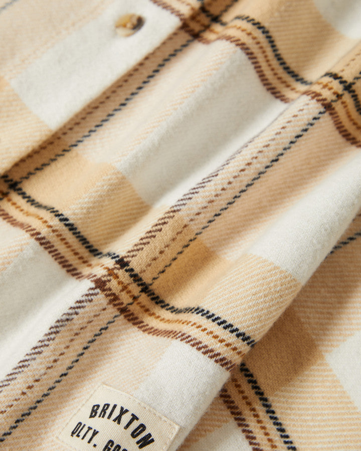 Brixton Bowery W Classic Flannel in OFF WHITE/SEMOLINA/WASHED COPP