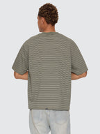 Thrills Co Built To Last Stripe Oversize Box Crop Tee - Beetle in Beetle