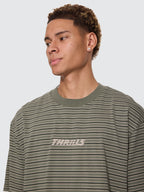 Thrills Co Built To Last Stripe Oversize Box Crop Tee - Beetle in Beetle