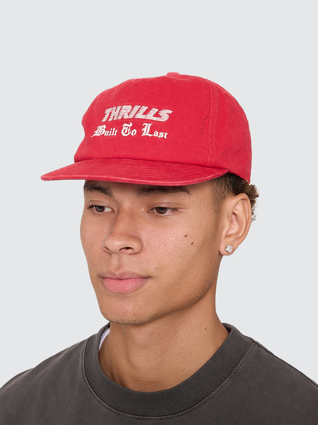 Thrills Co Built To Win 5 Panel Cap - Racing Red in Racing Red
