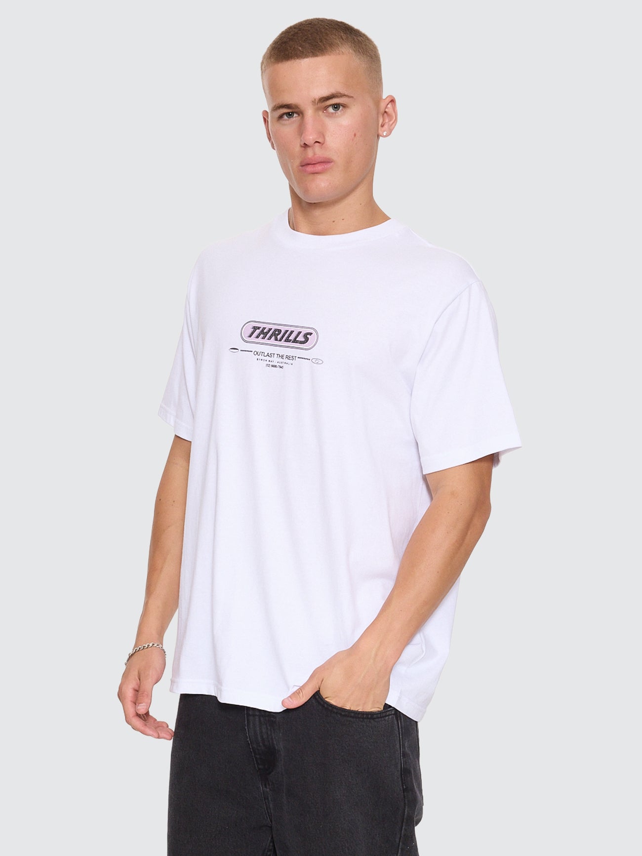 Thrills Co Built To Win Merch Tee - White in White