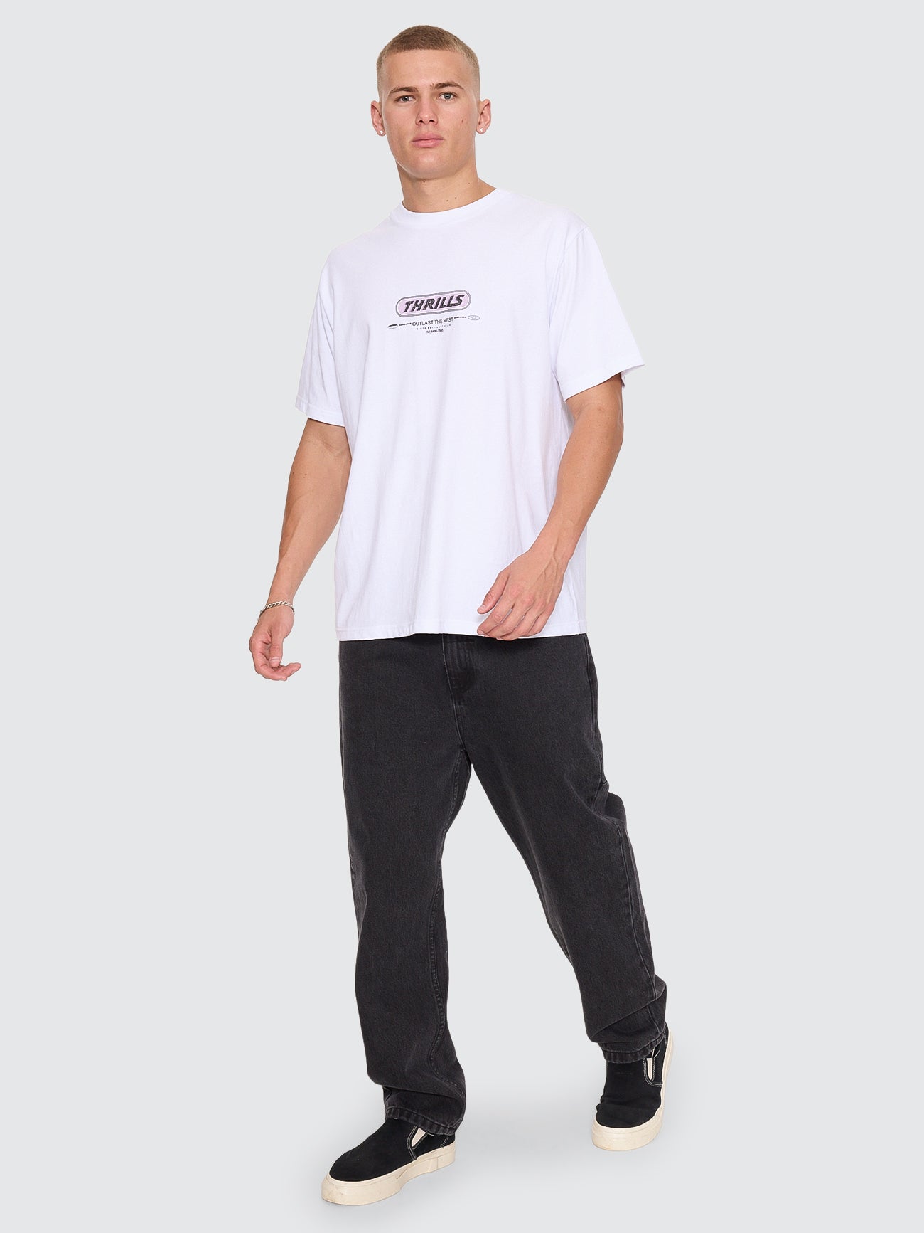 Thrills Co Built To Win Merch Tee - White in White