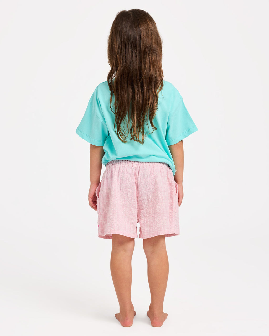 Roxy Girls 2-7 Aloha Blush Elastic Waist Shorts in POWDER PINK