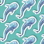 Trevena & Co Whale Shark Watercolour Vinyl Sticker in Single