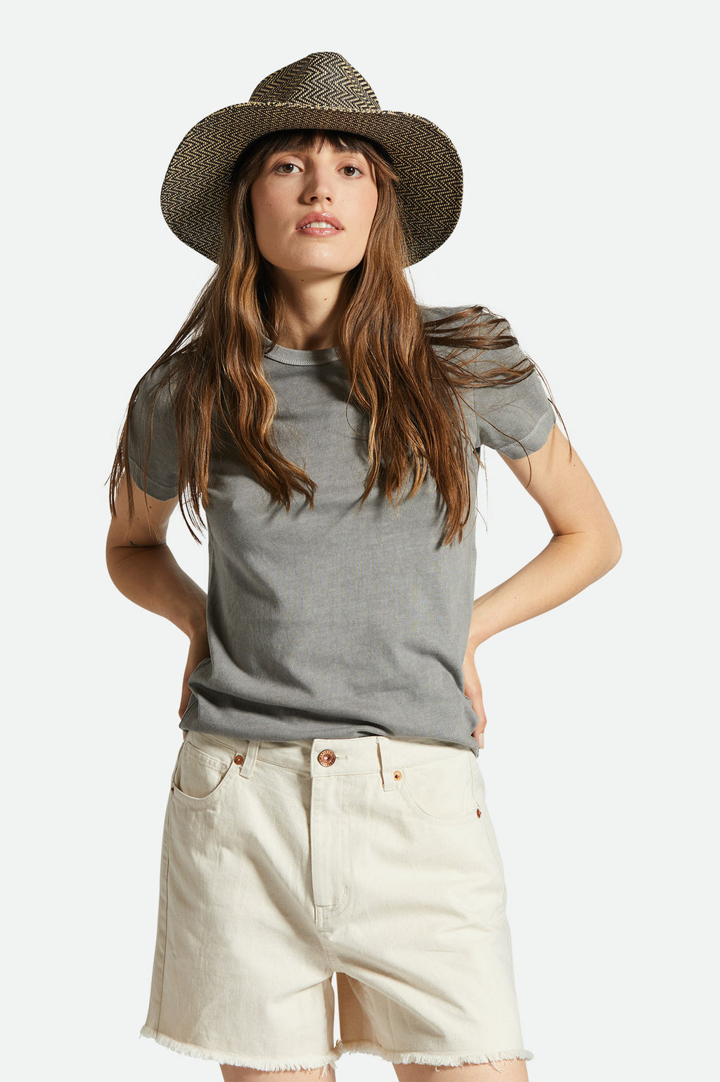 Brixton Carefree Organic Gd Slim Crew in WASHED BLACK