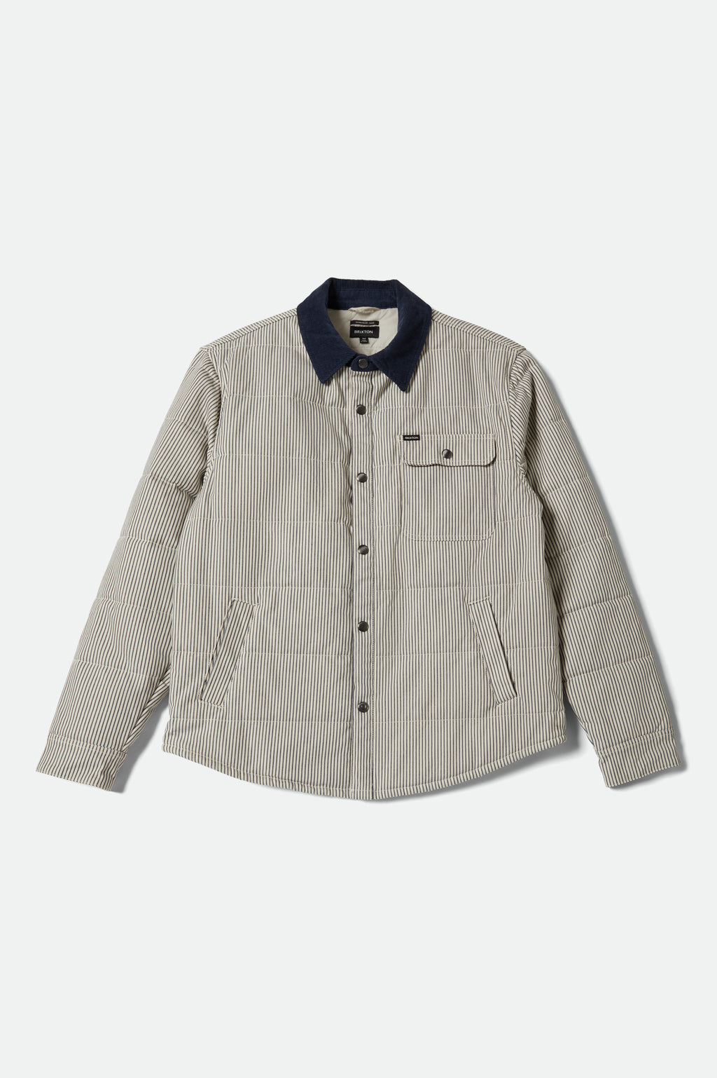 Brixton Cass Jacket in WHITECAP/MOOD INDIGO HICKORY S