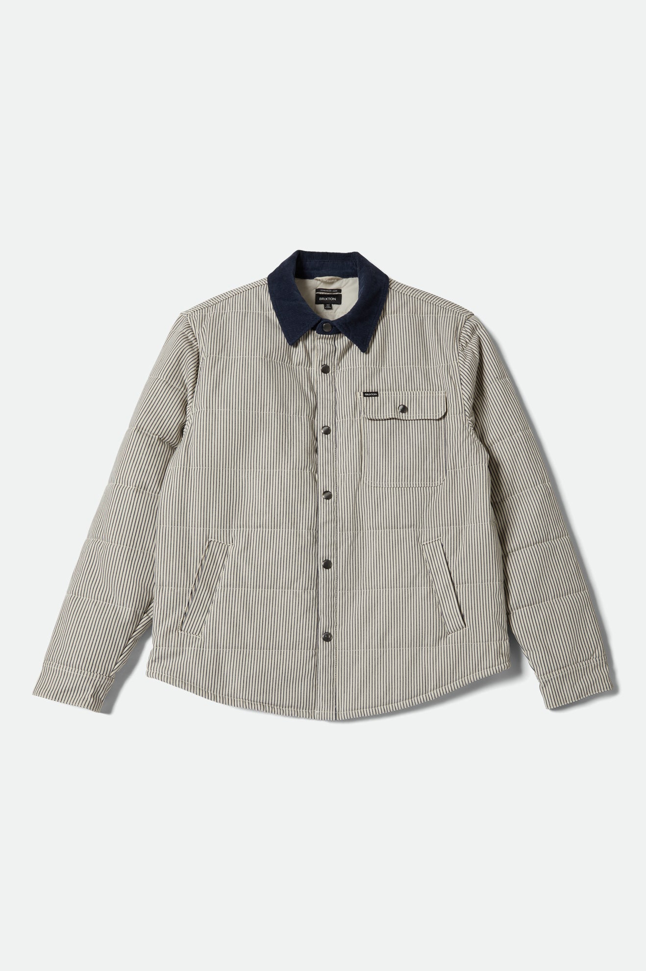 Brixton Cass Jacket in WHITECAP/MOOD INDIGO HICKORY S