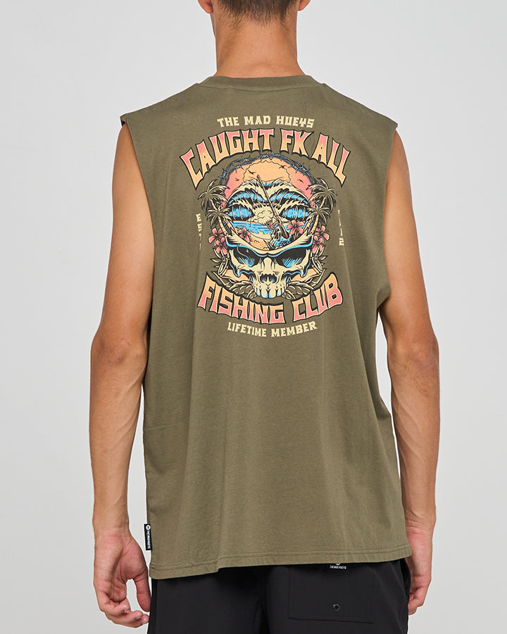 The Mad Hueys Caught Fk All Skull | Muscle - Olive in OLIVE